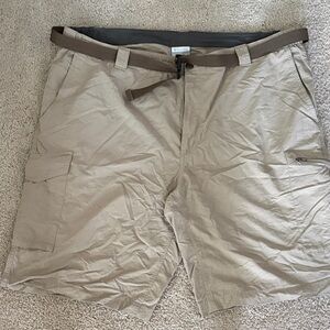 Men's Beige Cargo Shorts with Belt